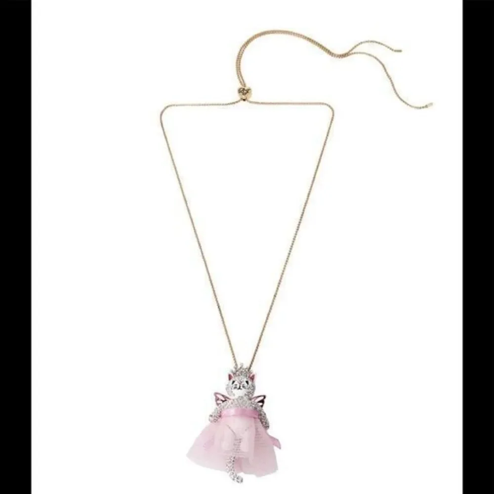 Betsey Johnson Cat Fairy Pendant Necklace